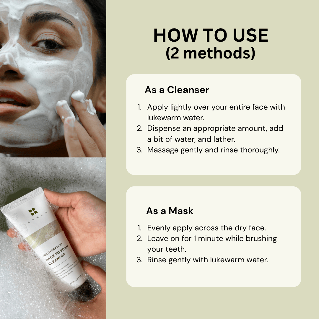 Relief Mud Pack To Foam Cleanser - BRMUD US OfficialSkincareBRMUD US Official